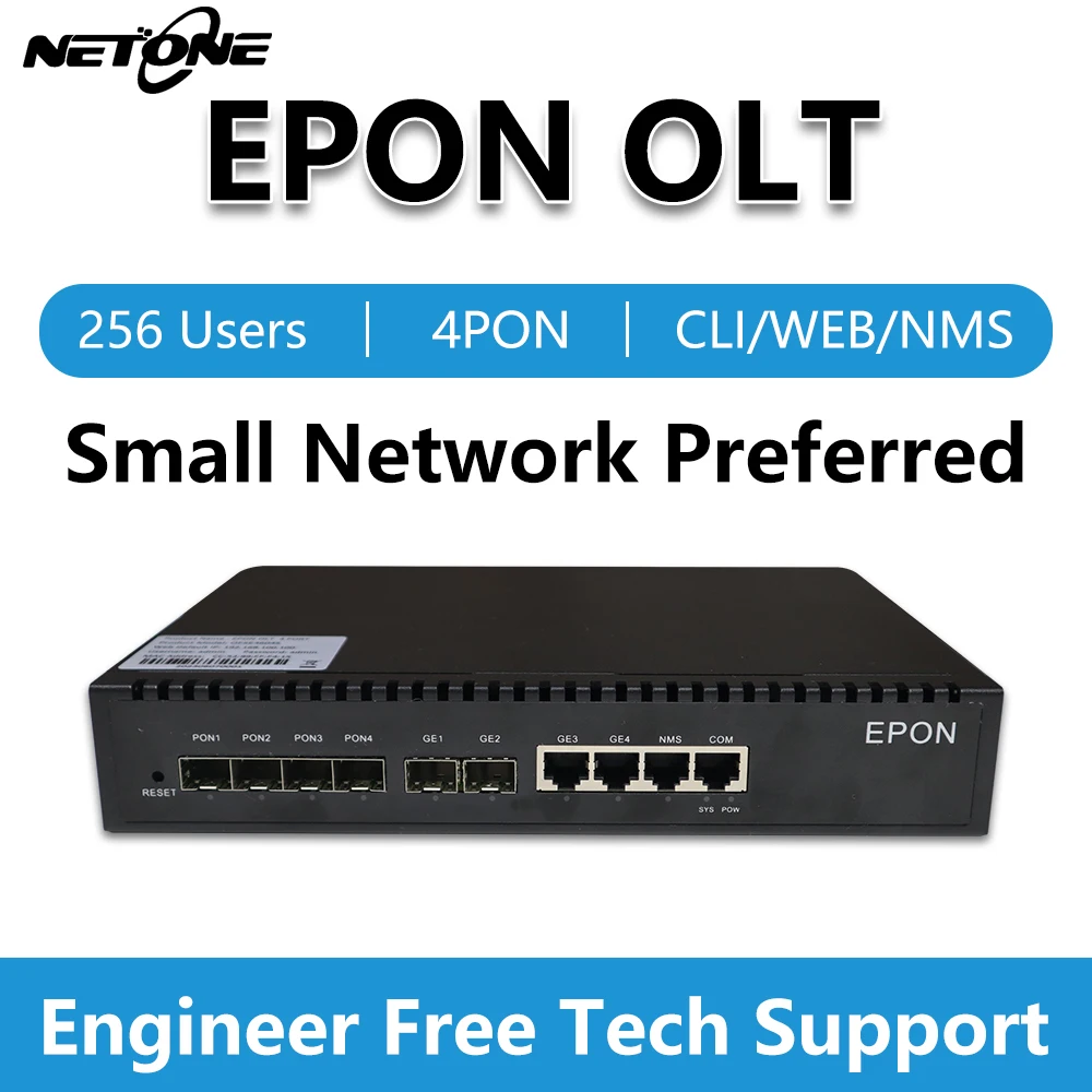 NETONE EPON OLT 4PON 1G 7dB 8dB 9dB GBIC 256 пользователей ONU совместимый с Huawe ZTE Fiberhome ONU 1,25G EPON SFP Бесплатная доставка