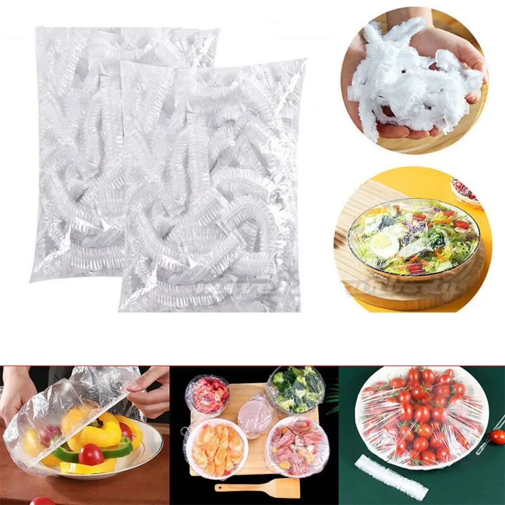 

200PCS 200PCS Seal Bowls Elastic Plate Covers Keeping Fresh Lids Food Storage Covers Silicone Lid Saran Wrap Bowl Cover