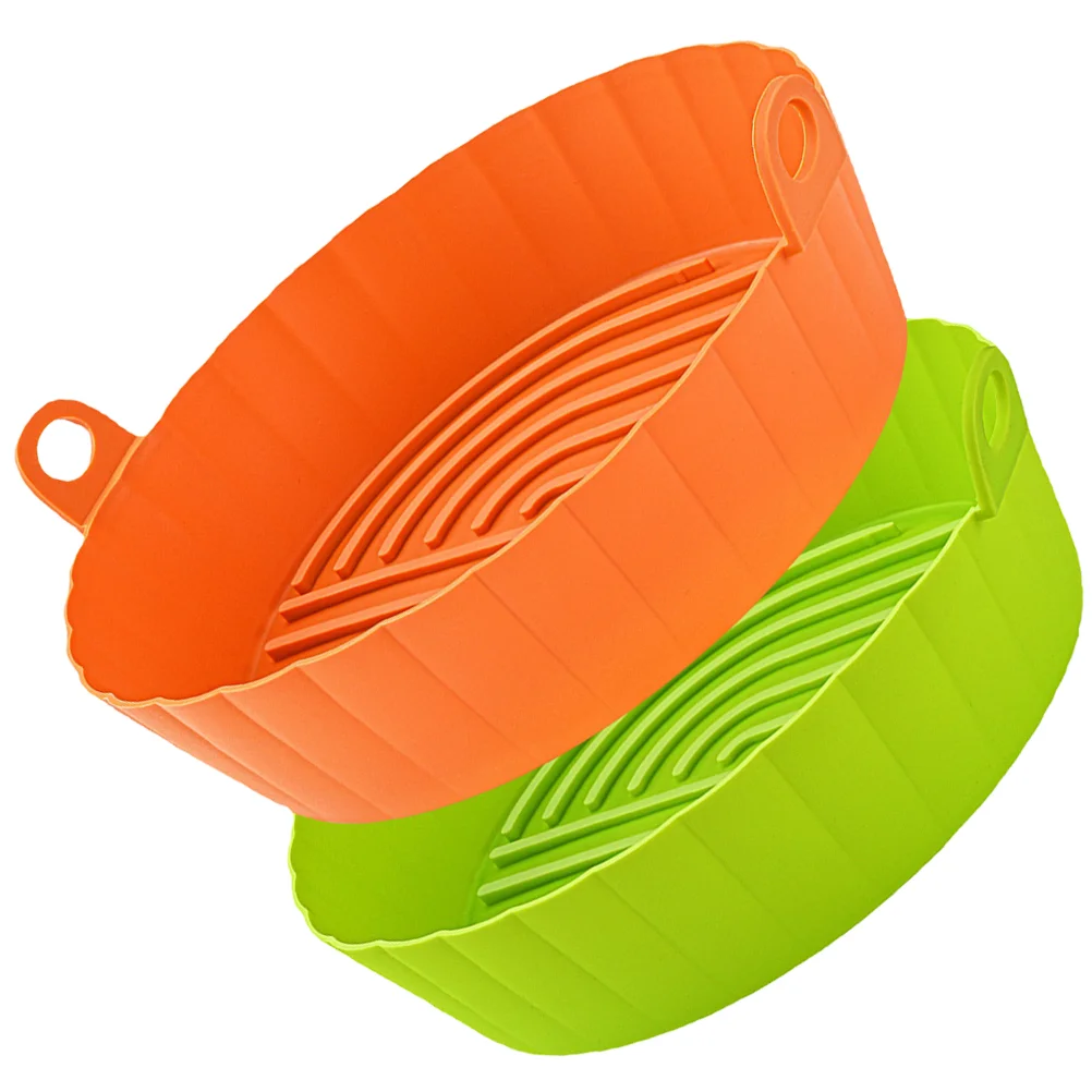 

2Pcs Silicone Airfryer Air Fryer Liner Tray Air Fryer Tray Silicone Air Fryer Basket for Oven Daily Air Fryer Home