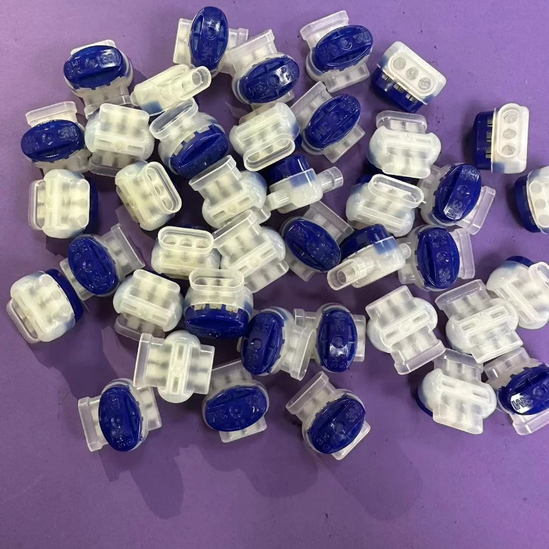 100 pcs Original 314 Scotchlok Self-Stripping Moisture Resistant, Electrical Pigtail Connectors for 22-14AWG wires 0.65-1.63