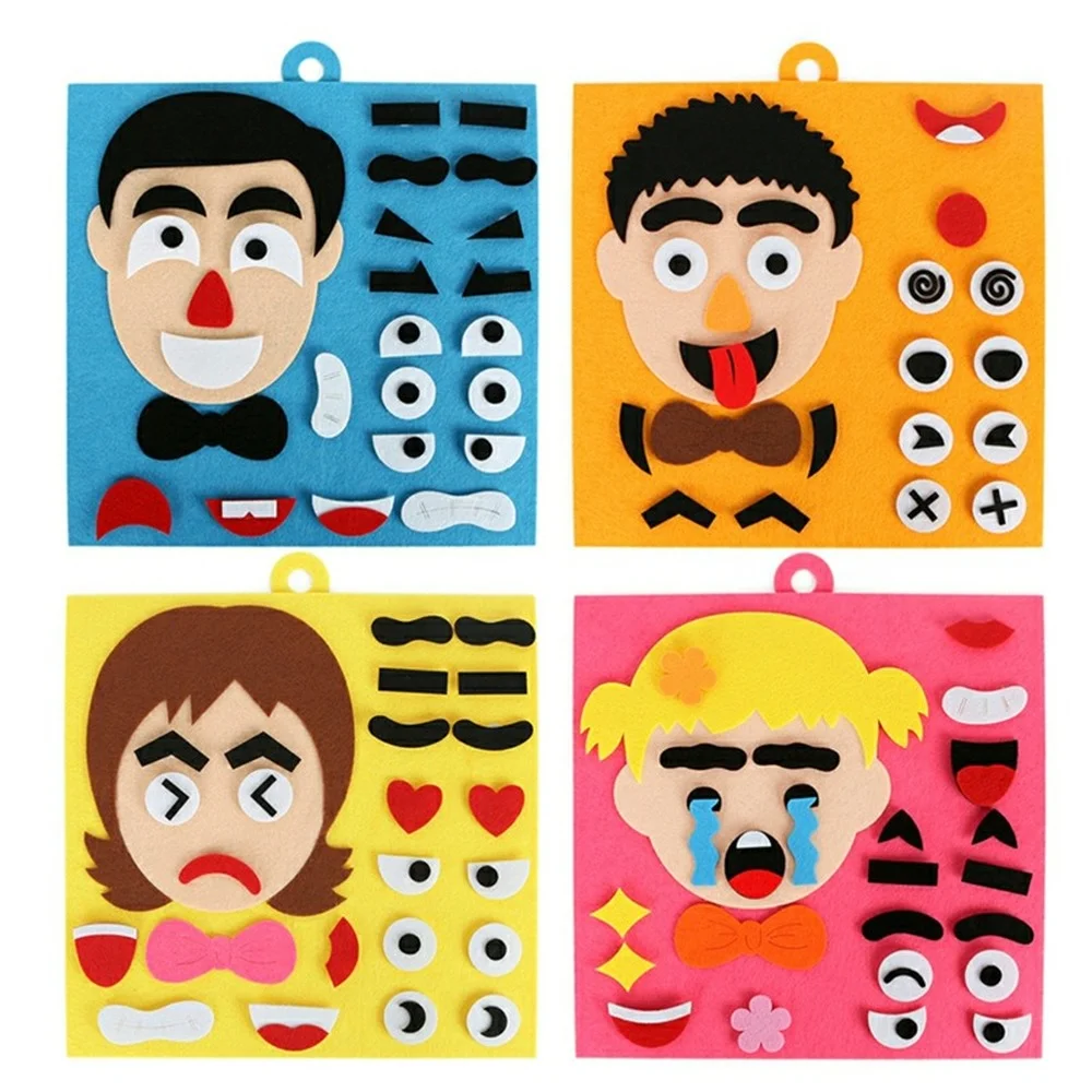 

1 Set Jigsaw Puzzles EVA 3D DIY Toys Montessori Educational Toys Emotion Change Puzzle Toys for Children Learning Cartoon Puzzle