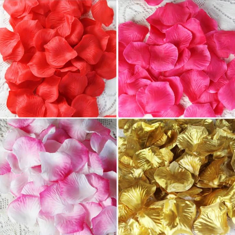 100pcs Artificial Rose Petals Artificial Flower Silk Petals for Valentine Day Wedding Flower Decoration