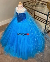elegant ball gown fower girl dress 2022 new sleeveless with shawls princess birthday party dresses