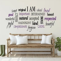 i am positive word collage for girls quotes wall stickers removable vinyl decals bedroom livingroom decor wallpaper hj1384