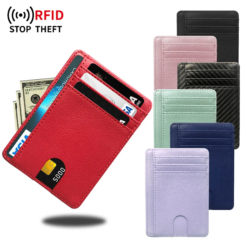 

RFID PU ID Cards Holders Anti Thief Antimagnetism Coin Pouch Wallets Bag Business Bank Credit Cards Holder Cover Organizer Purse