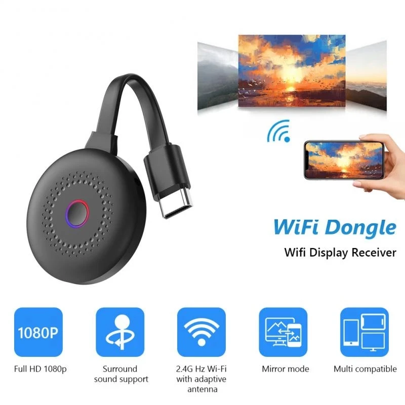 

X6W Car Miracast Airplay Wireless HDMI-compatible VGA RCA AV Adapter Wifi Tv Stick Mirror Screen Wifi Display Dongle