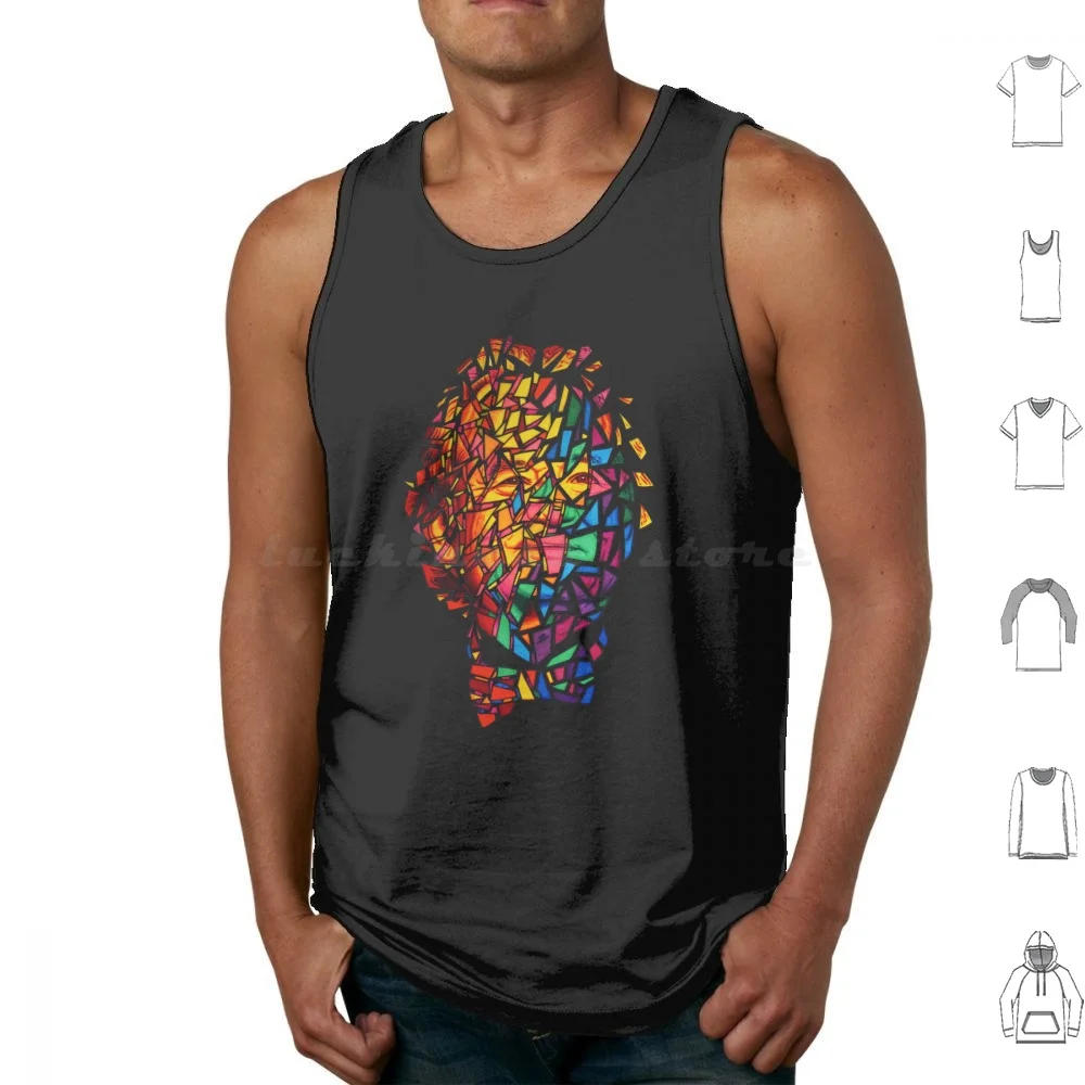 Bill Murray Stained Glass Mosaic Sharpie Marker Art Tank Tops Vest Sleeveless Ghostbusters Bill Murray Lost In Translation