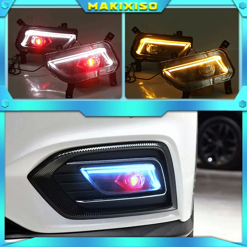 

LED Daytime Running Lights DRL Fog Lamp with Yellow Turn Signal Lamp For Roewe RX5 ERX5 2016 2017 2018