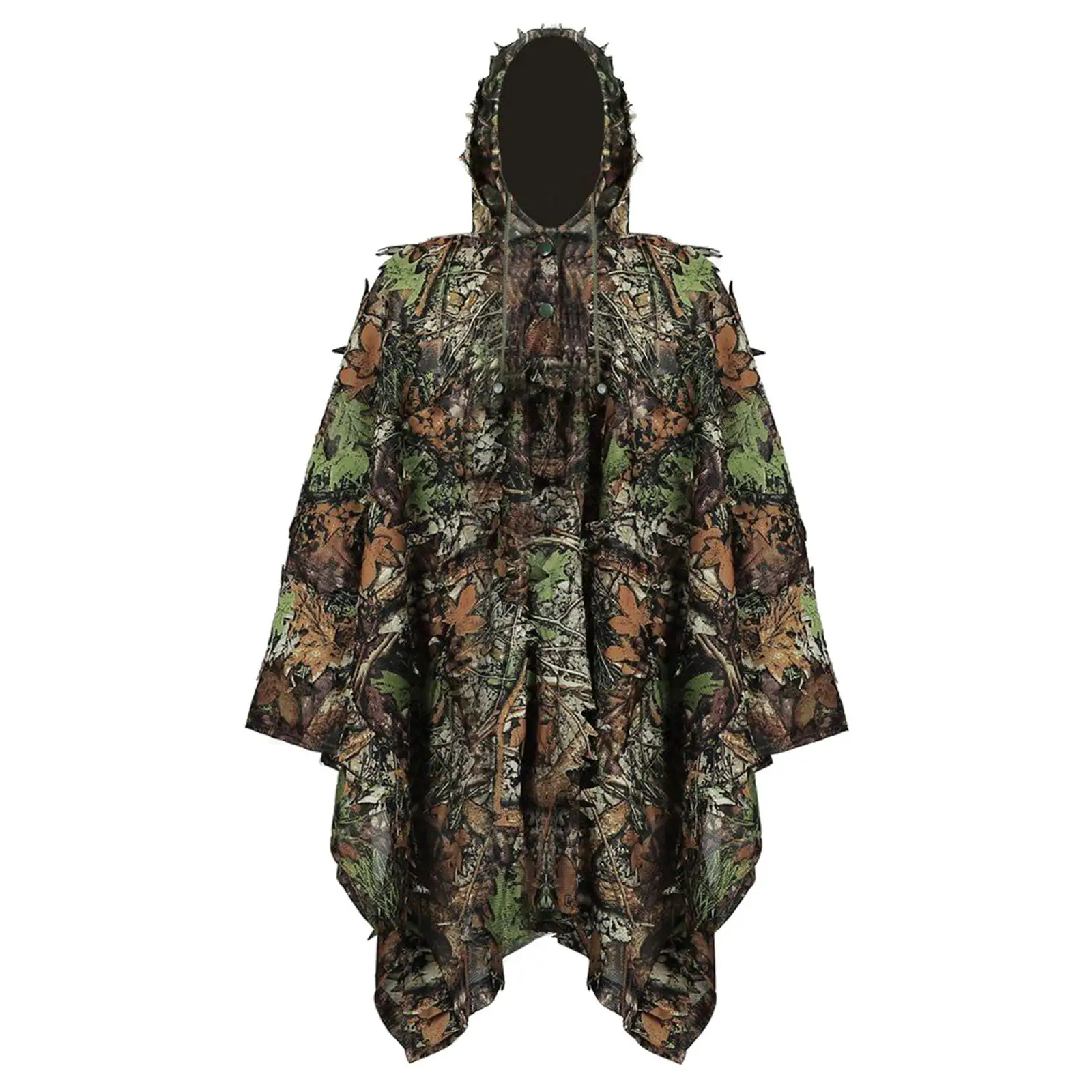 

Ghillie Suit Woodland Outfit Breathable Clothing Lightweight 3D Leafy for Bird Watching Turkey Hunting Party Outdoor Accessories