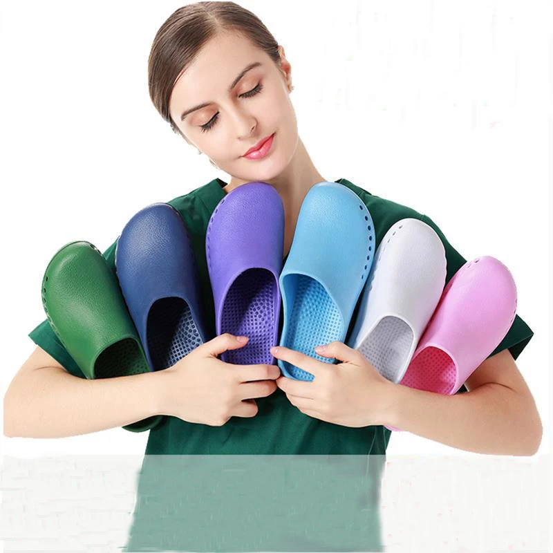 Medical Slippers for Men Women Doctors Special Slippers Laboratory Soft Sole Nursing Shoes Silent Breathable Surgical EVA Clogs