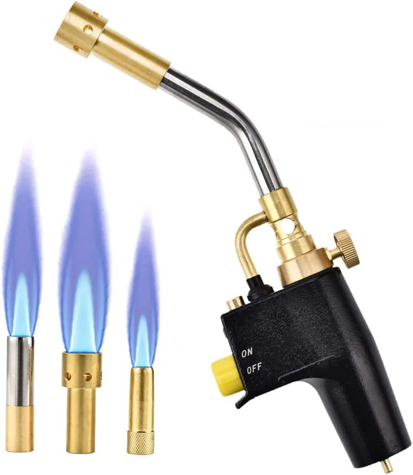 

High Intensity Propane Torch Head, GJ-8000 Trigger Start Mapp Gas Torch Map Gas Torch Kit with Self Ignition, Pencil Flame Weldi