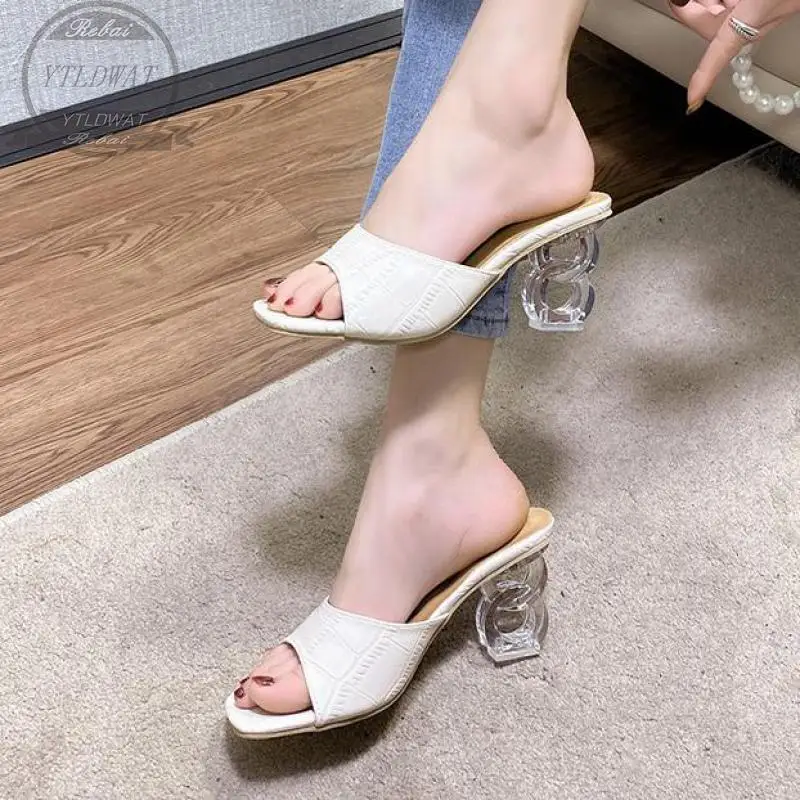 2022 Newest Summer Hot Shoes Women Mature PU  Slippers Open Toe Strange Style   Outdoor  SIZE 35-42