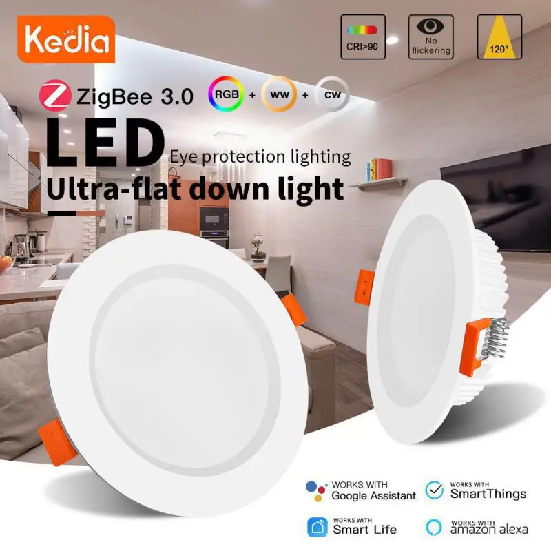 

Современное ультратонкое умное освещение для умного дома Rgb + cct Zigbee 3,0 универсальное изящное регулируемое цветовая температура высокая производительность