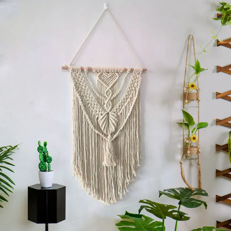 

Nordic Style Tapestry Aesthetic Korean Room Decor Decorative Fireplace Long Tassel Tapestries Christmas Wall Esoterism Weaving