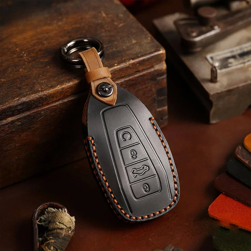 

Luxury Leather Car Key Case Cover Fob for Geely Emgrand GS Vision Preface Bonjour Coolray Atlas NL3 X7 EX7 GT GC9 Keychain Shell