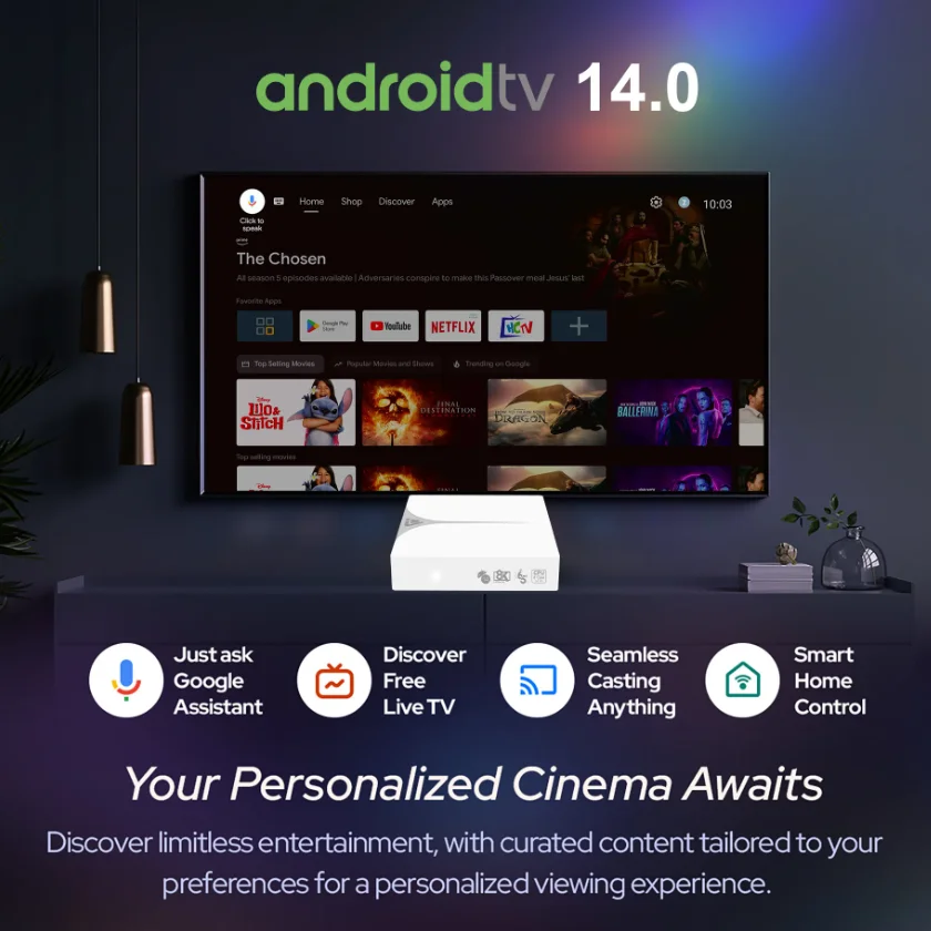 Фото ТВ-приставка C9 Android 14 Amlogic S905X5M 4 ГБ DDR4 128 ГБ EMMC 4K HD 2.1 WIFI6 BT5.4 Ethernet 1000M USB3.0 Медиаплеер №3