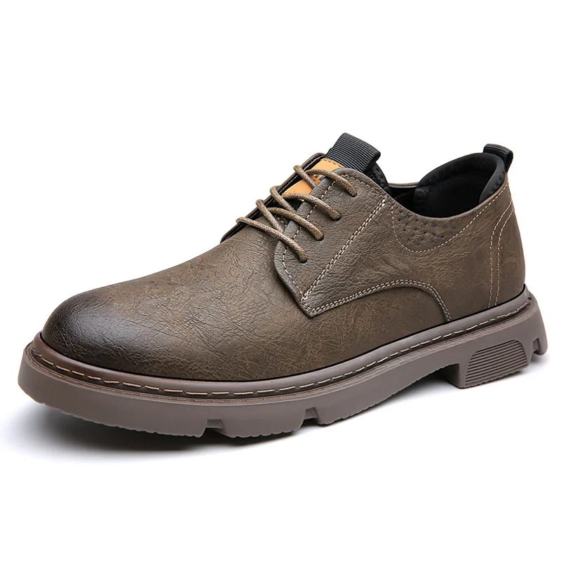 

Мужские деловые туфли на низкой платформе, дизайнерская повседневная обувь из воловьей кожи, на весну/Осень/зиму, в британском стиле