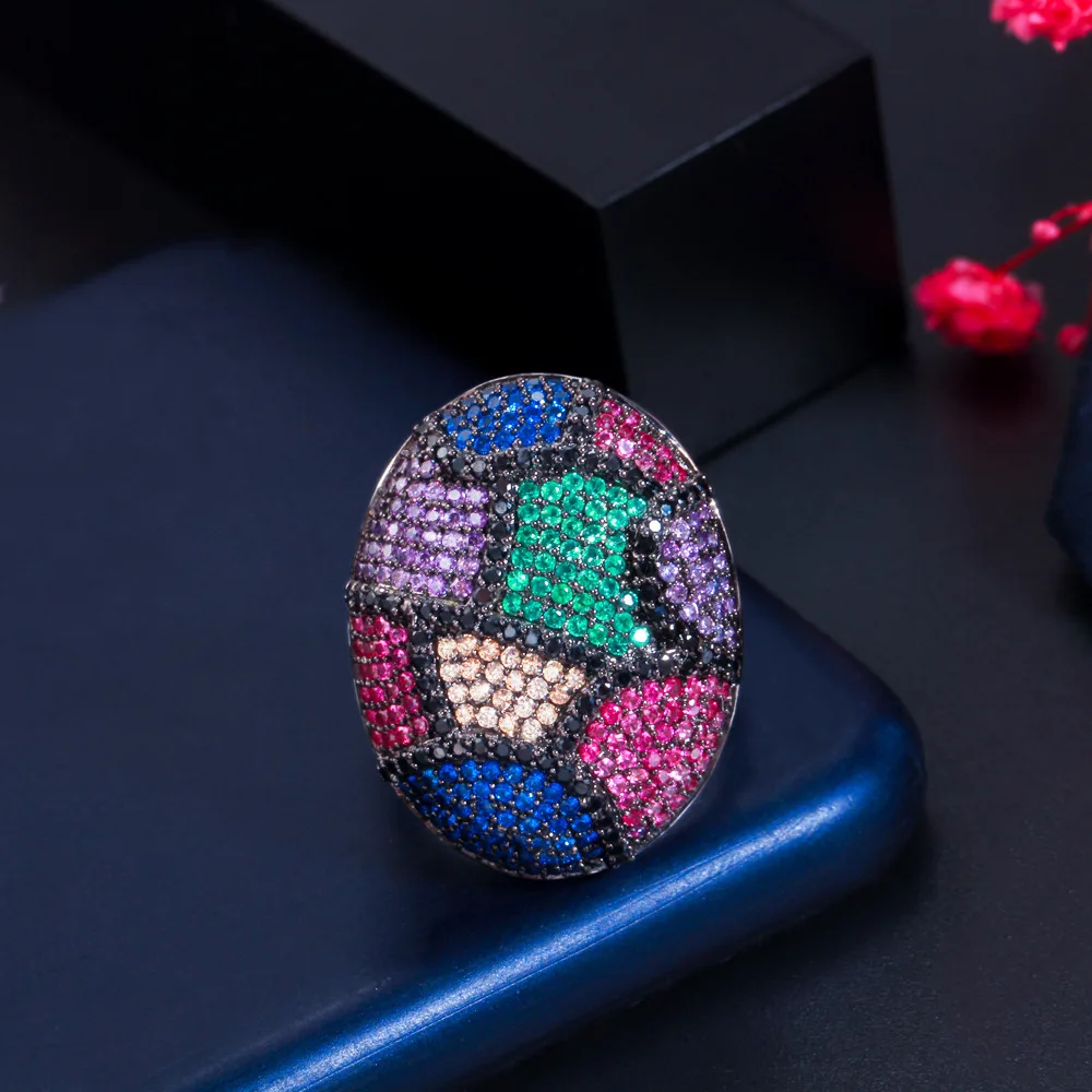 

2023 New Arrival Luxury Colorful Engagement Ring for Women Anniversary Gift Jewelry Wholesale R7256