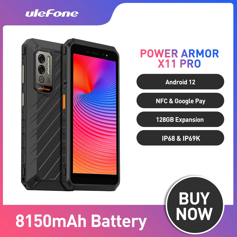Ulefone Power Armor X11 Pro мобильный телефон 4 Гб 64 Гб ROM 8150 мАч водонепроницаемый смартфон NFC 2,4G/5G WiFi мобильный телефон