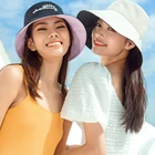 Шляпа OhSunny Женская двусторонняя, однотонная Складная Панама от солнца, с защитой от УФ излучения, лето