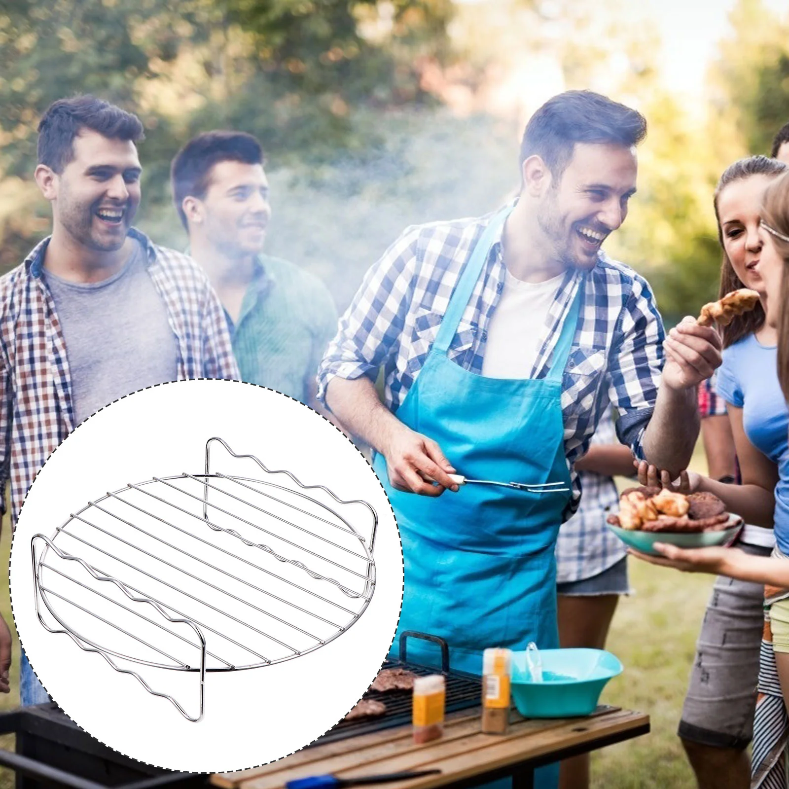 

Bbq Rack Tray Grill Air Fryer Sticks Cooking Stainless Steeltrays Grates Barbecuegridiron Lid Stick Kebab Baking Skewer Wire