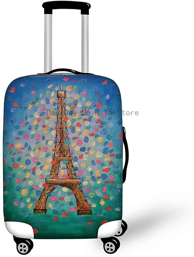 

Fashion Flower Eiffel Tower Printed Luggage Suitcase Covers18 -32 inch