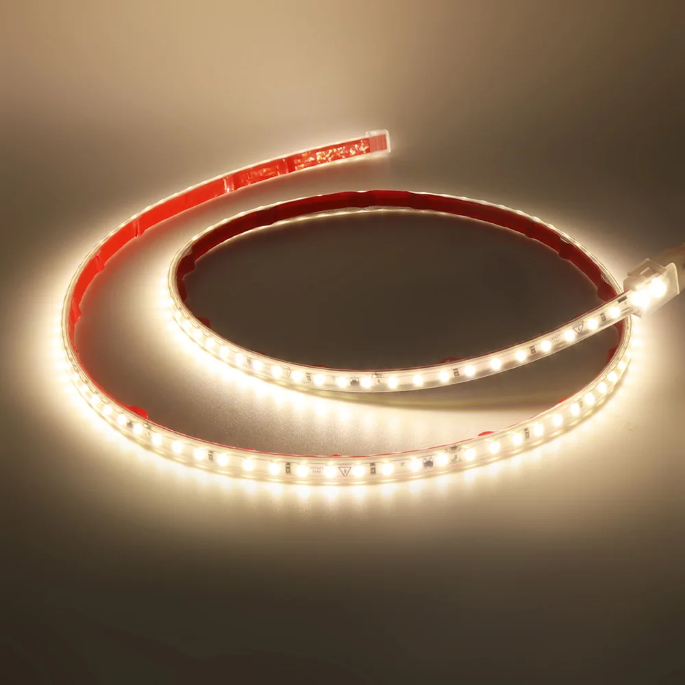 

KISUFU Водонепроницаемая светодиодная лента 220В теплый белый 120 светодиодов/м