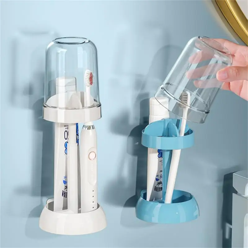 

Traceless Cup Holder Storage Box Multifunctional Mouthwash Cup Holder Self Adhesive Punch Free Electric Toothbrush Toothware