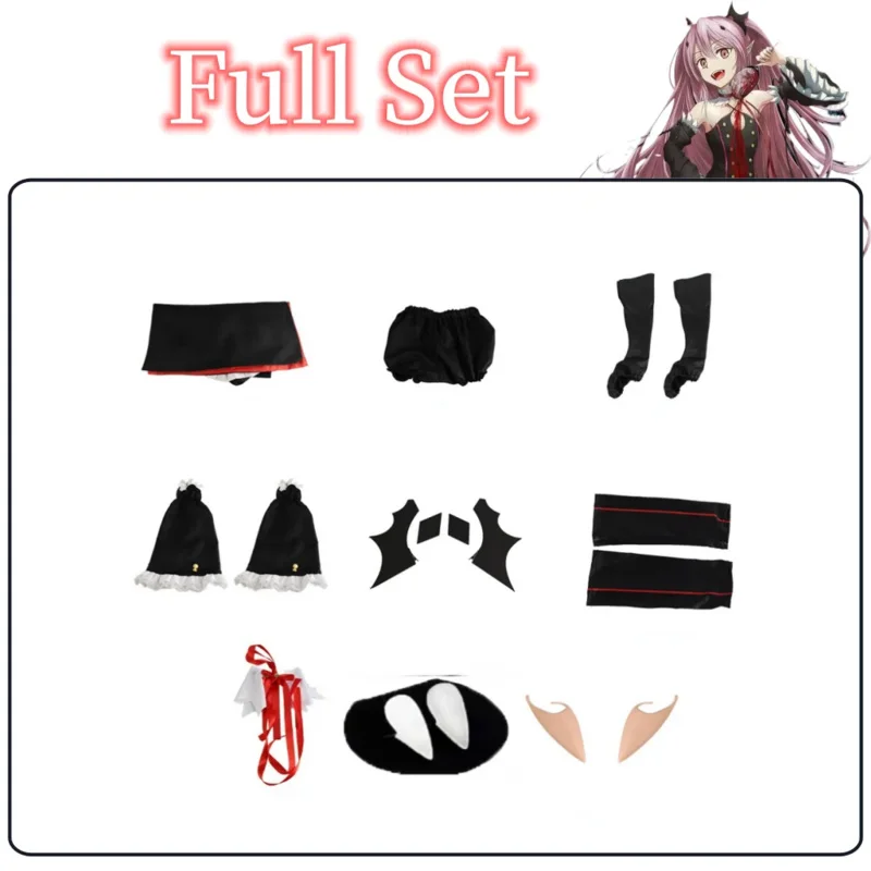 Крул Цепеш Косплей Аниме Серафим Конца Парик Платье Зубы Серьги Костюмы Хэллоуин