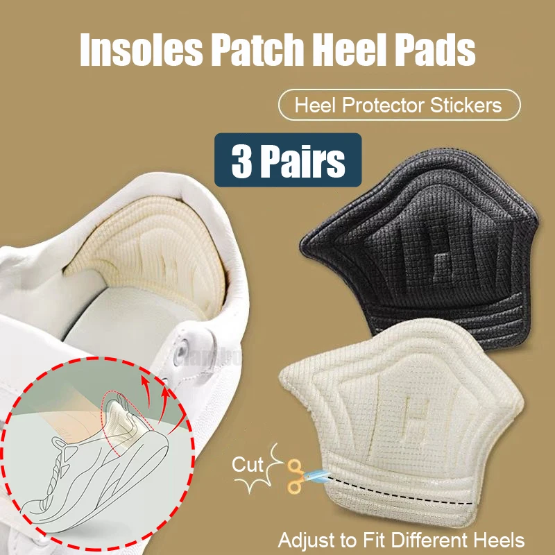 

3Pair Insoles Patch Heel Pads for Sport Shoes Adjustable Size Heel Pad Pain Relief Cushion Insert Insole Heel Protector Stickers
