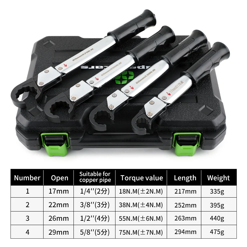 Ratchet Torque Wrench DSZH ST-02L refrigeration Air Conditioning Repair Tool Open End Wrench Copper Cap Bell Mouth Wrench Set