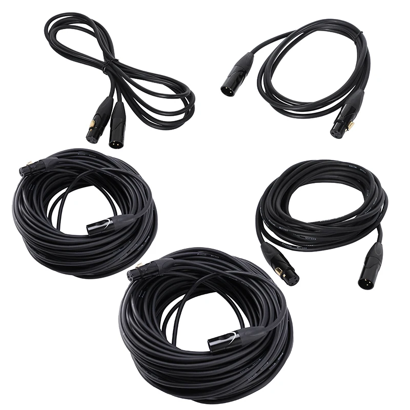 

3 Pin XLR Male To Female Microphone Extension Cable Audio Extension Cables Cord Wire Line Black For Microphone