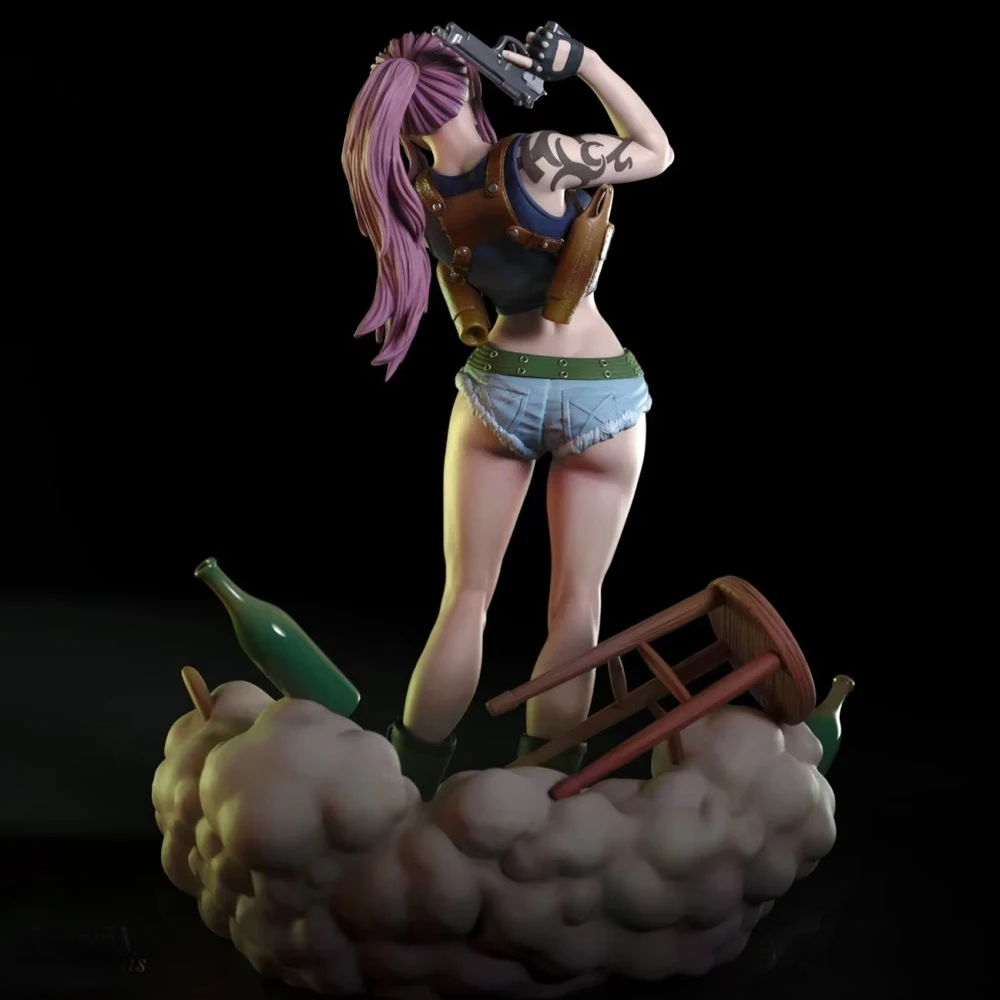 1:24 Женский пистолет-воин 3d печатная модель неокрашенная фигурка из смолы