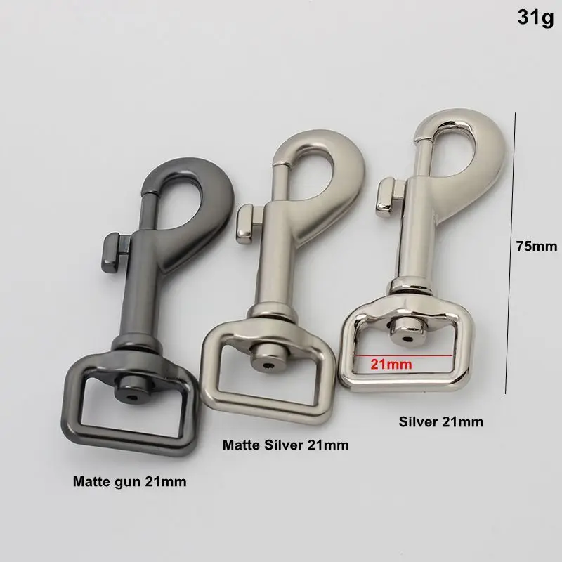10-50 pieces 6 colors 21mm 25mm 3/4'' 1'' matte silver metal swivel hook for chains purse snap hook belt connector buckles