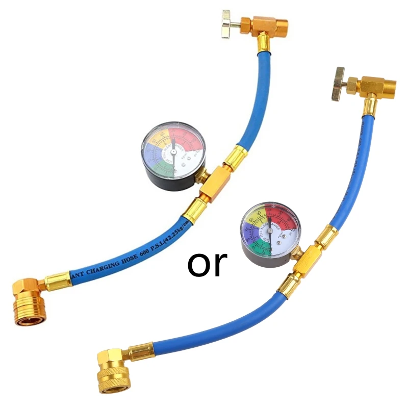 

R134A Car AC Refrigerant Charge Hose Kit Recharge Hose with Gauge Air Conditioning Pipe Refrigerant Addition Tube Dropshipping