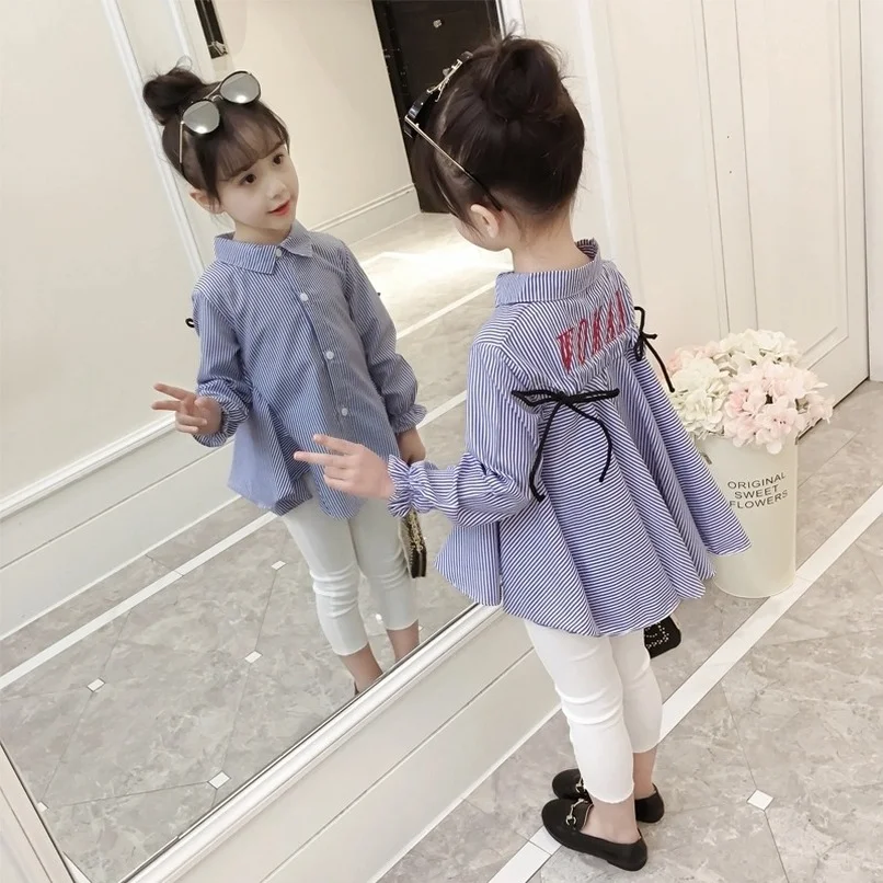 Дизайнерские рубашки для девочек блузки в Корейском стиле детей весна-осень