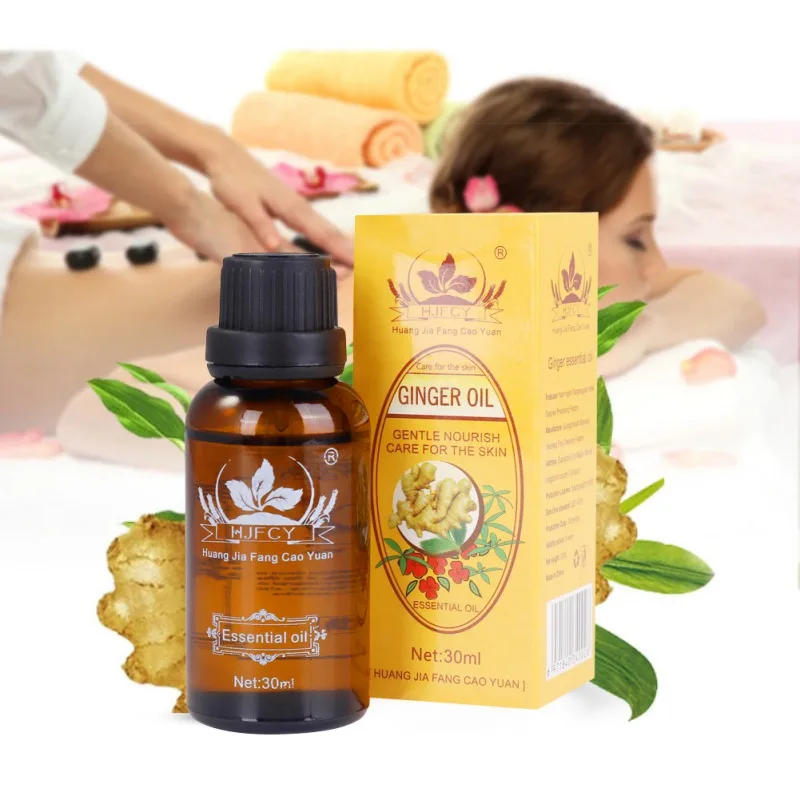 

30ml Pure Natural Plant Ginger Body Cold Relaxing Nourishing Lymphatic Drainage Moisturizing Essential Oil Skin Care