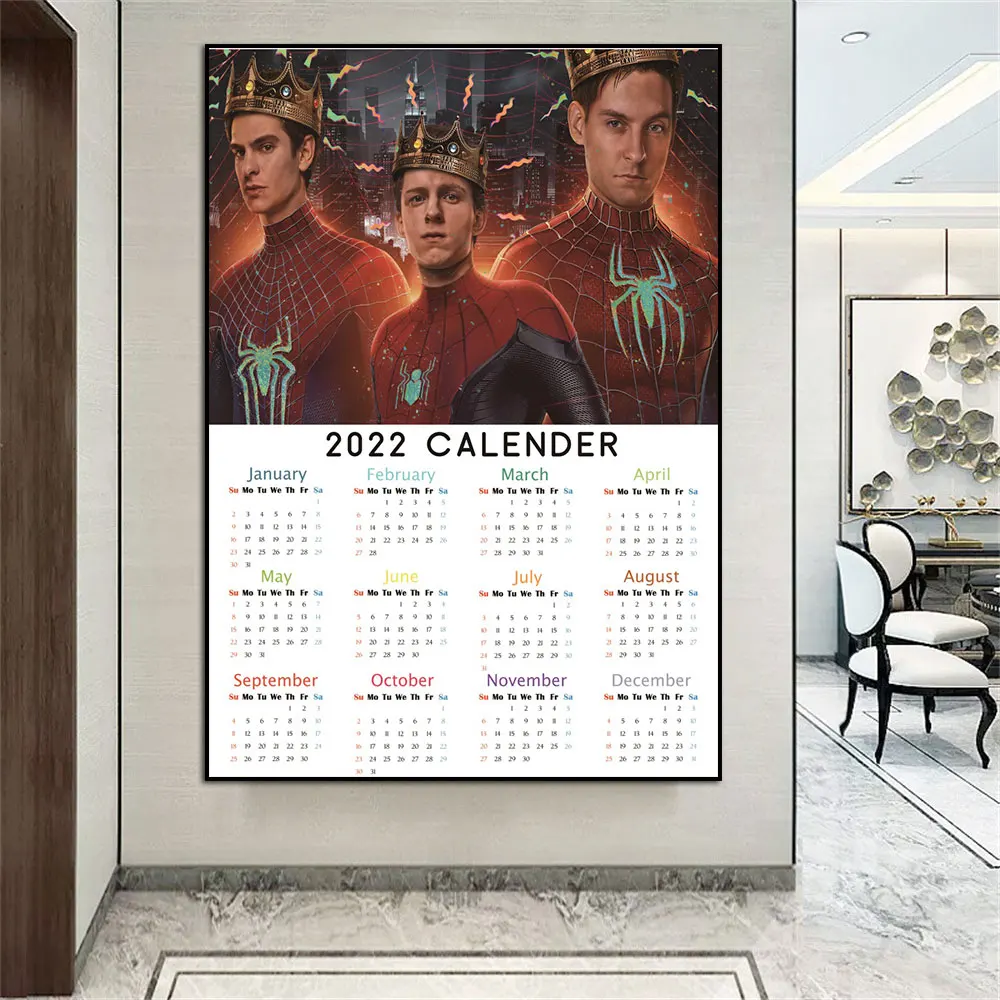 Каландр Человек-паук 2022 постер No Way Home Marvel Moive Аниме Картина на холсте Печать