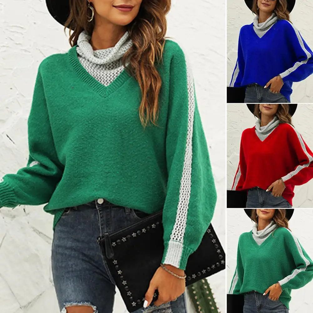 

Трикотажный свитер в рубчик, с V-образным вырезом и ворсом