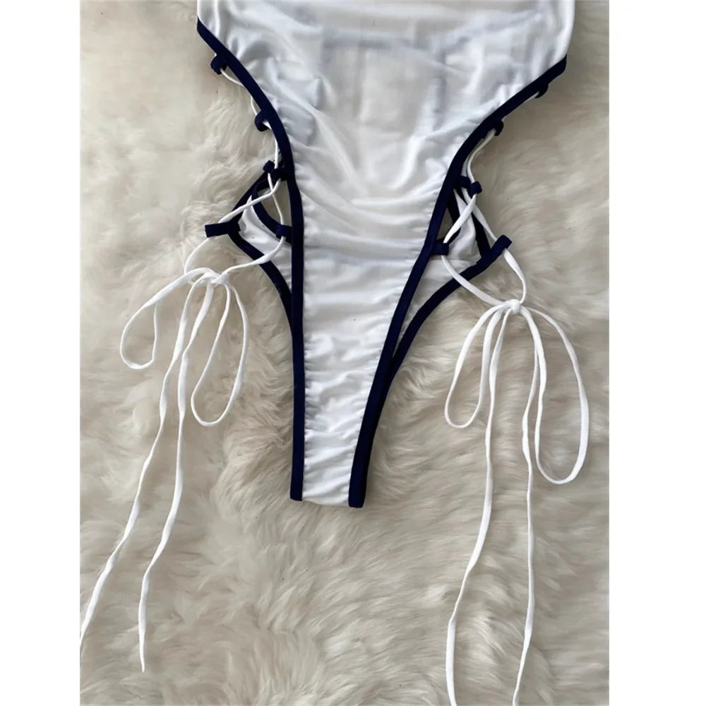 Женские Сексуальные Боди На Шнуровке С Шейным Ремешком Прозрачный Дизайн Модный