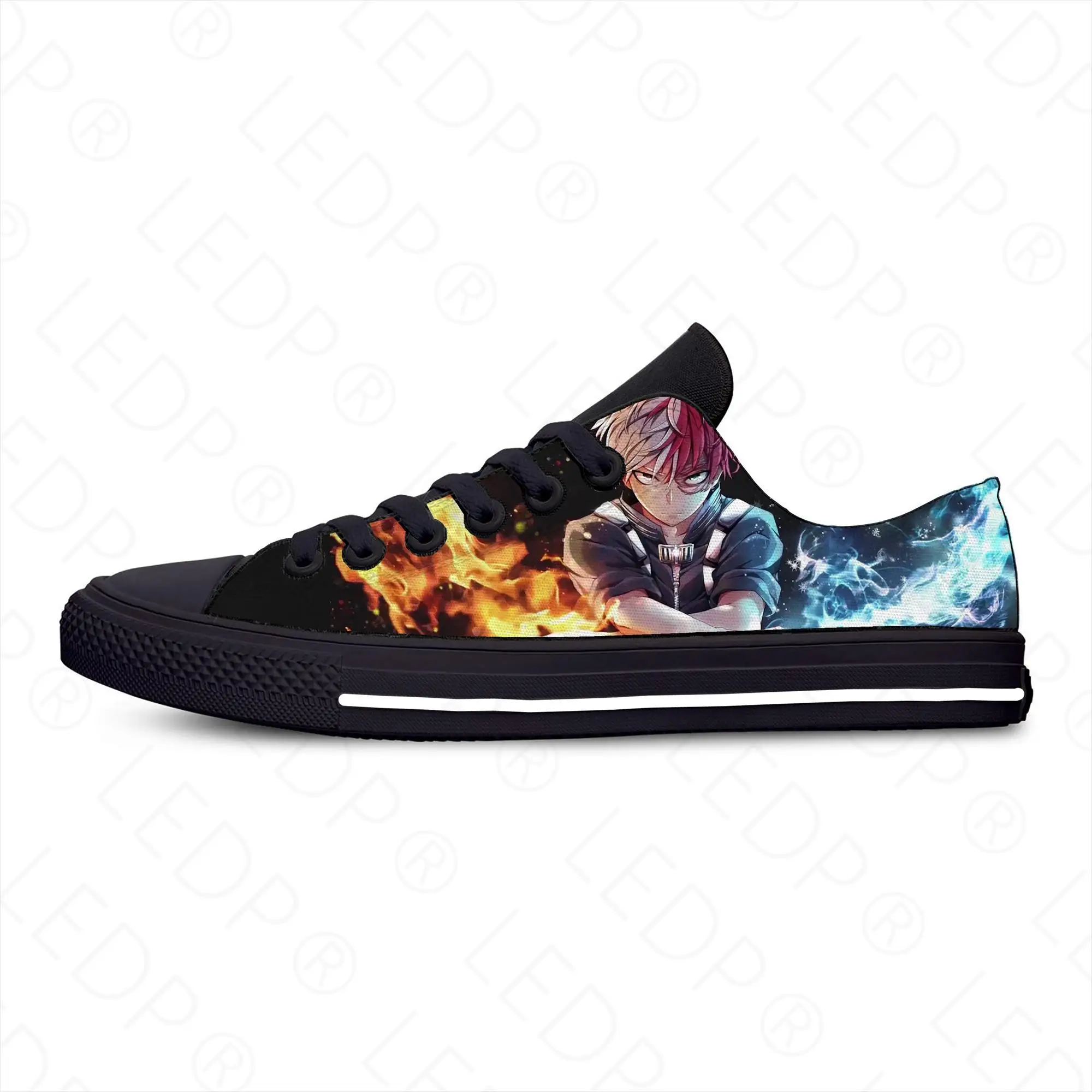 

Модные крутые повседневные тканевые кроссовки с аниме мой герой Академия Тодороки шоуто, низкие дышащие кроссовки с 3D принтом в стиле Харадзюку для мужчин и женщин