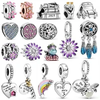 suitable for original pandora bracelet necklace s925 sterling silver unicorn drawing board electric car charm woman diy jewelry