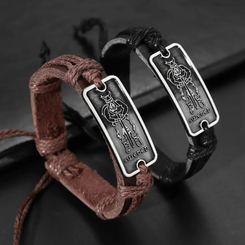 Трендовый кожаный браслет Подвеска мужской новые модные аксессуары в подарок