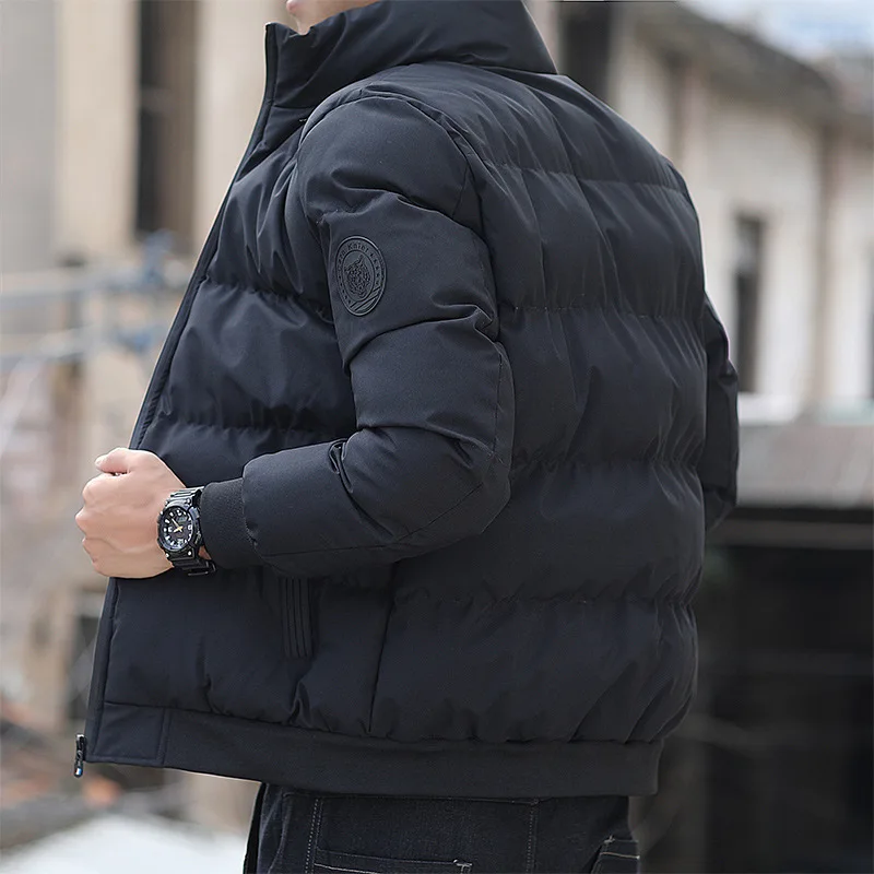 2022 Men's Classic Winter Winter Jacket Jacket Stand Collar Autumn and Winter Warm Leisure Two Simple Large Size Youth Tide