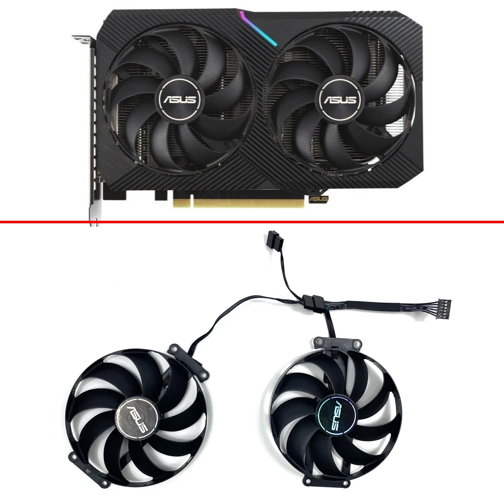 Вентилятор Графический T129215SU для ASUS DUAL RTX 3060 RTX 3060 TI 8G MINI V2 LHR, 12 В постоянного тока, а, RTX3060, RTX3060TI, 6 контактов, 87 мм