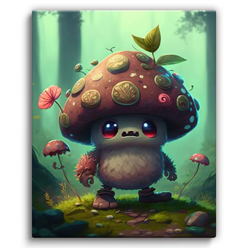 Набор для рисования по номерам на холсте гриб эльф