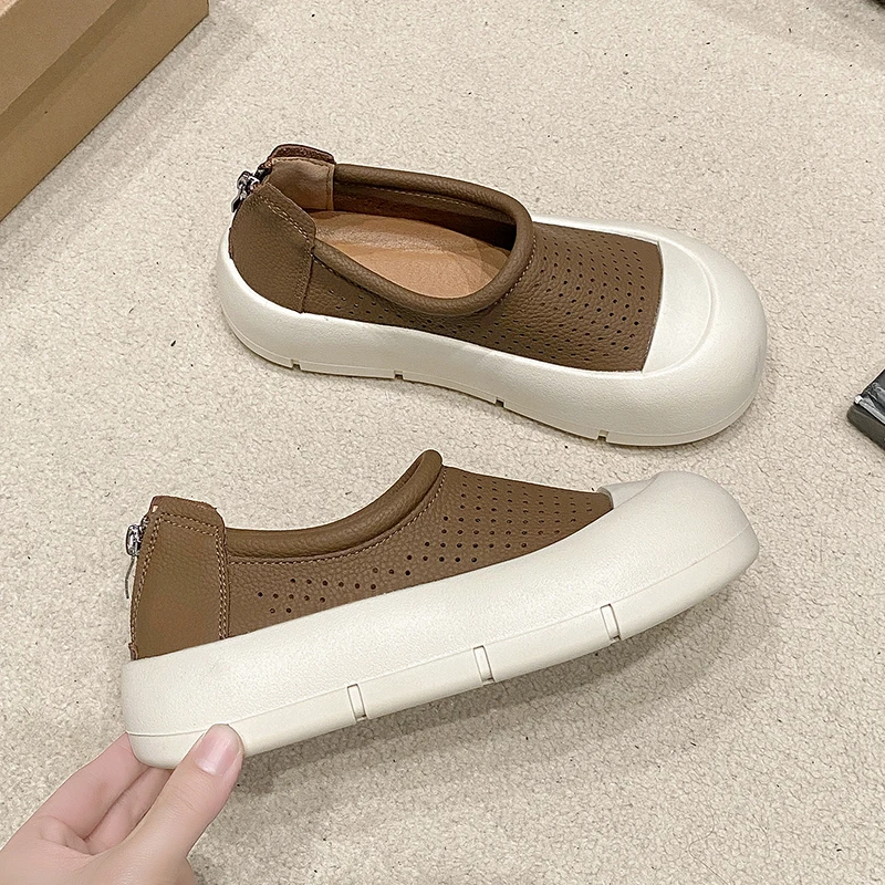 Женские дизайнерские низкие Туфли с круглым носком удобные уличные офисные