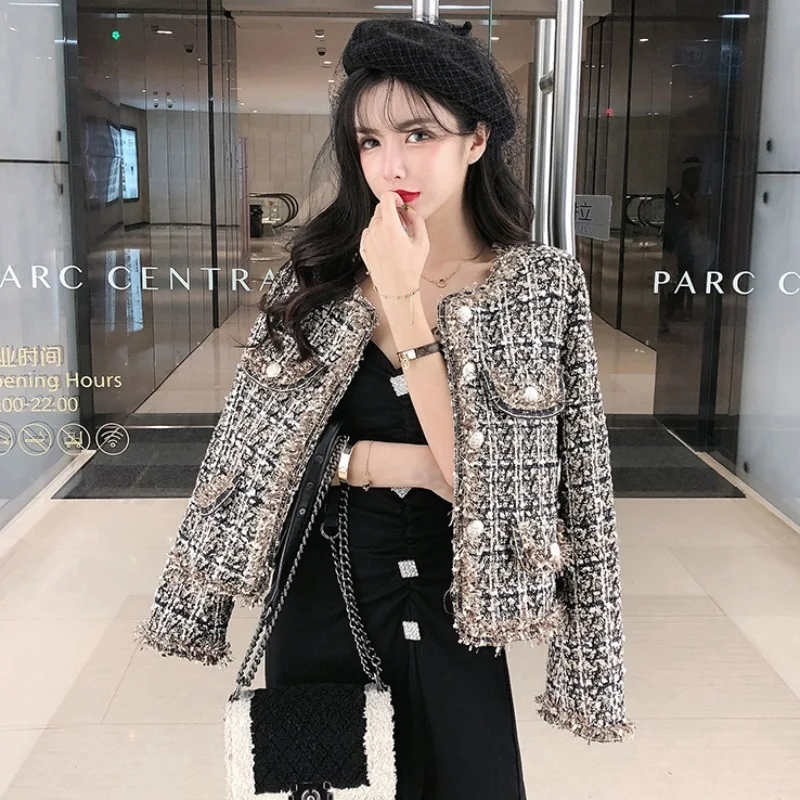 

High-quality Temperament Ladies style tweed women short Jacket Women 2022 autumn elegant jacket Female Fashion Jacket Woman Top