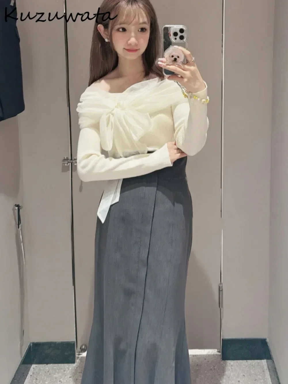 Kuzuwata Литературный светский стиль Роскошные нежные Faldas Высокая талия Русалка на