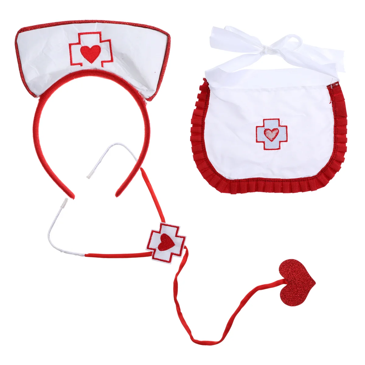 

Nurse Costumestethoscope Props Accessory Dress Rolechristmas Cosplay Kit Headbands Outfit Fancy Party Uniform Accessoriesapron